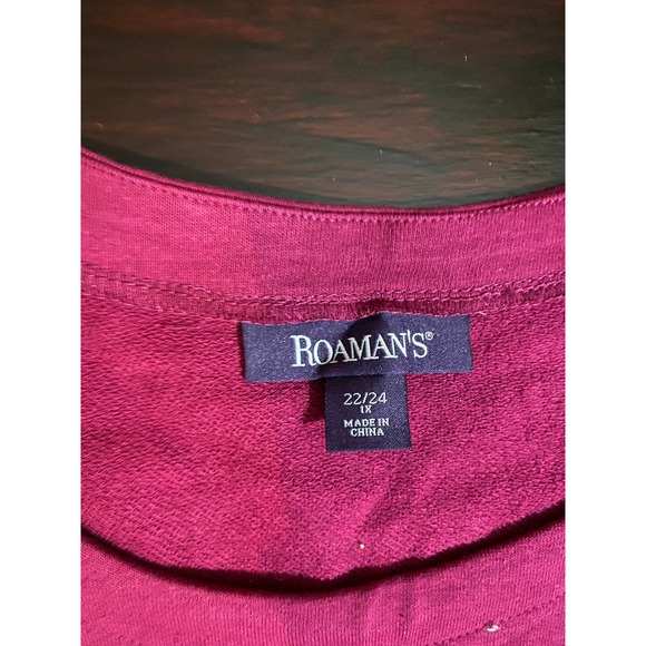 Roaman's Sweat Shirt Pullover Plus Size 1X Pink - Picture 4 of 7